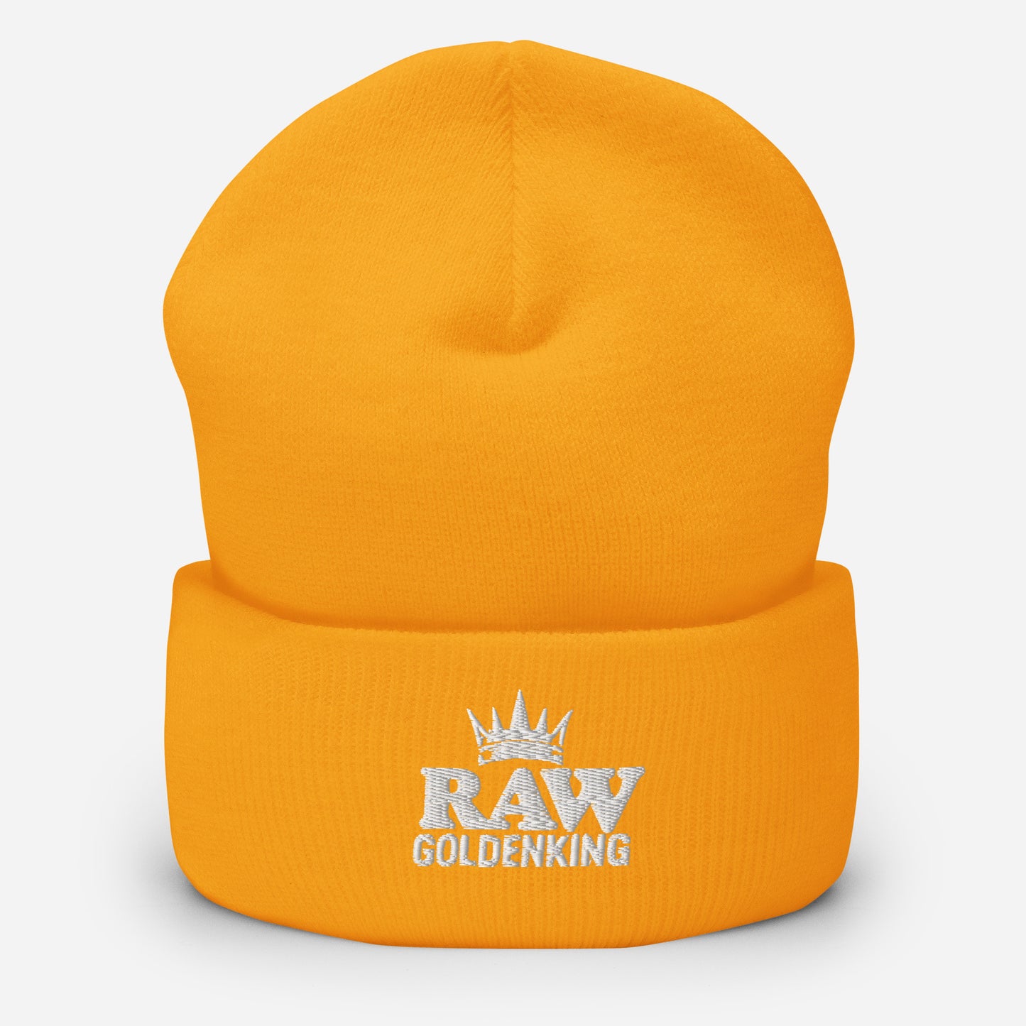 Bonnet Golden King logo blanc collection hiver RAW collab
